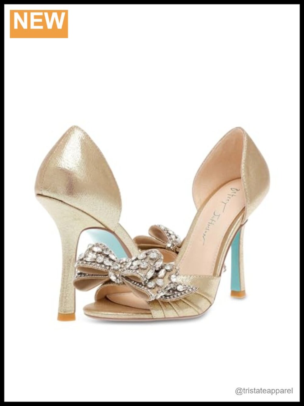 Peep Toe Stiletto Pump with Rhinestone Bow Detail